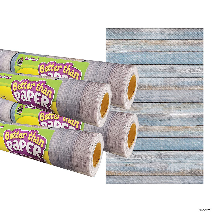 Teacher Created Resources Beachwood Better Than Paper Bulletin Board Roll, 4' x 12', Pack of 4 Image