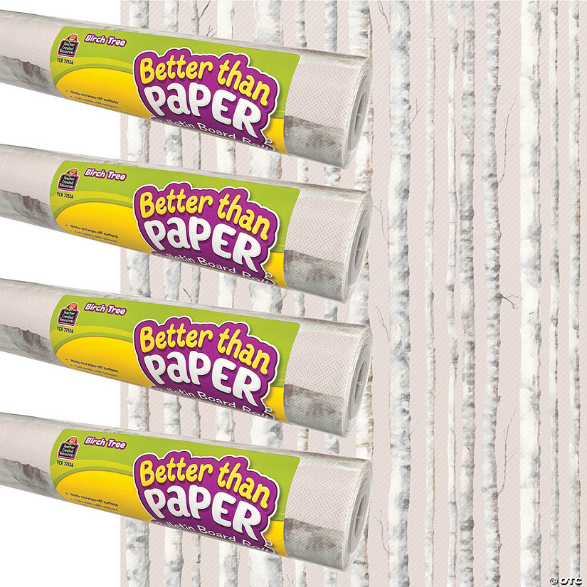 Teacher Created Resources Better Than Paper Bulletin Board Roll, 4' Proper 12', Birch Trees, 4-Pack Image