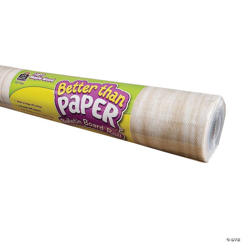 Teacher Created Resources Better Than Paper&#174; Bulletin Board Roll, 4' x 12', Light Maple Wood Design, Pack of 4 Image