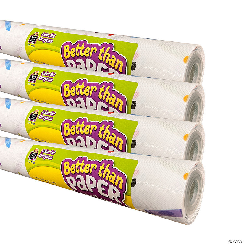Teacher Created Resources Better Than Paper Bulletin Board Roll, Colorful Crayons, 4-Pack Image