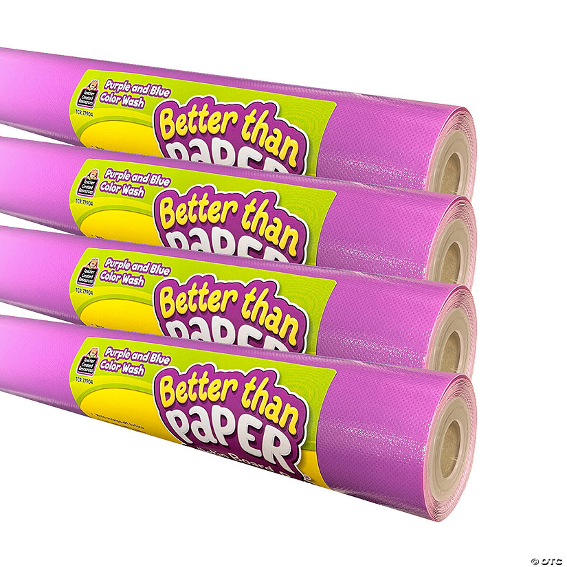 Teacher Created Resources Better Than Paper Bulletin Board Roll, Purple and Blue Color Wash, 4-Pack Image