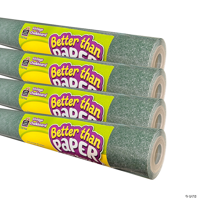 Teacher Created Resources Better Than Paper Bulletin Board Roll, Vintage Chalkboard, 4-Pack Image