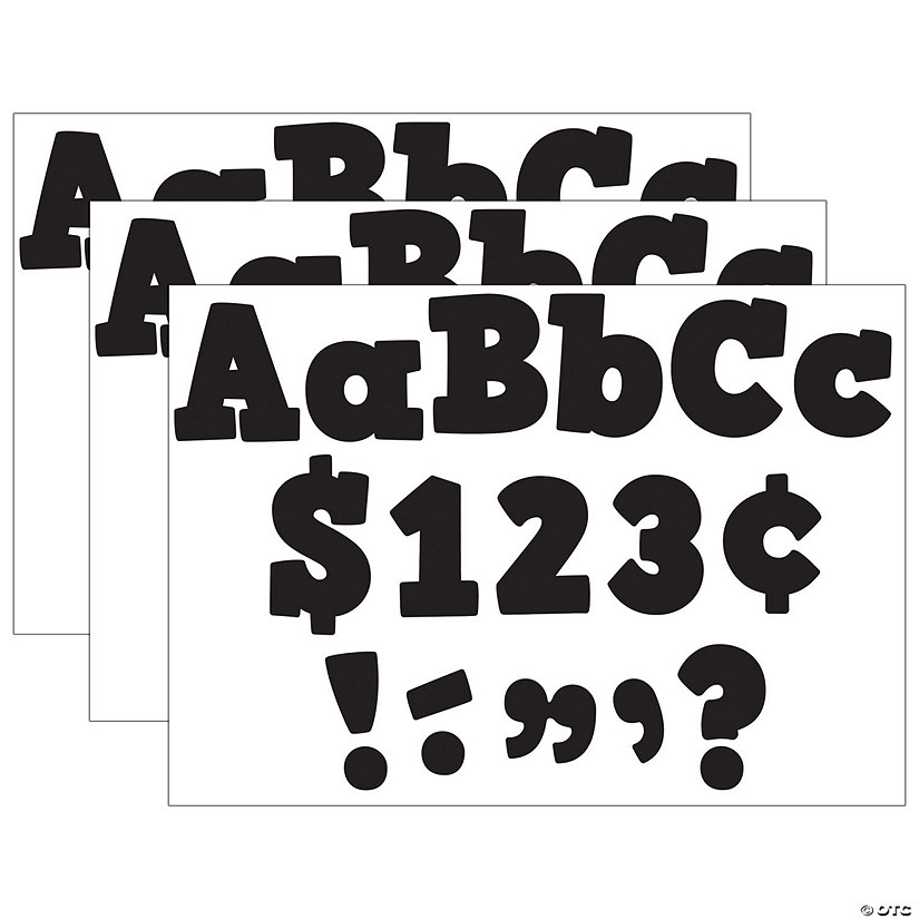 Teacher Created Resources Black Bold Block 4" Letters Combo Pack, 230 Pieces Per Pack, 3 Packs Image