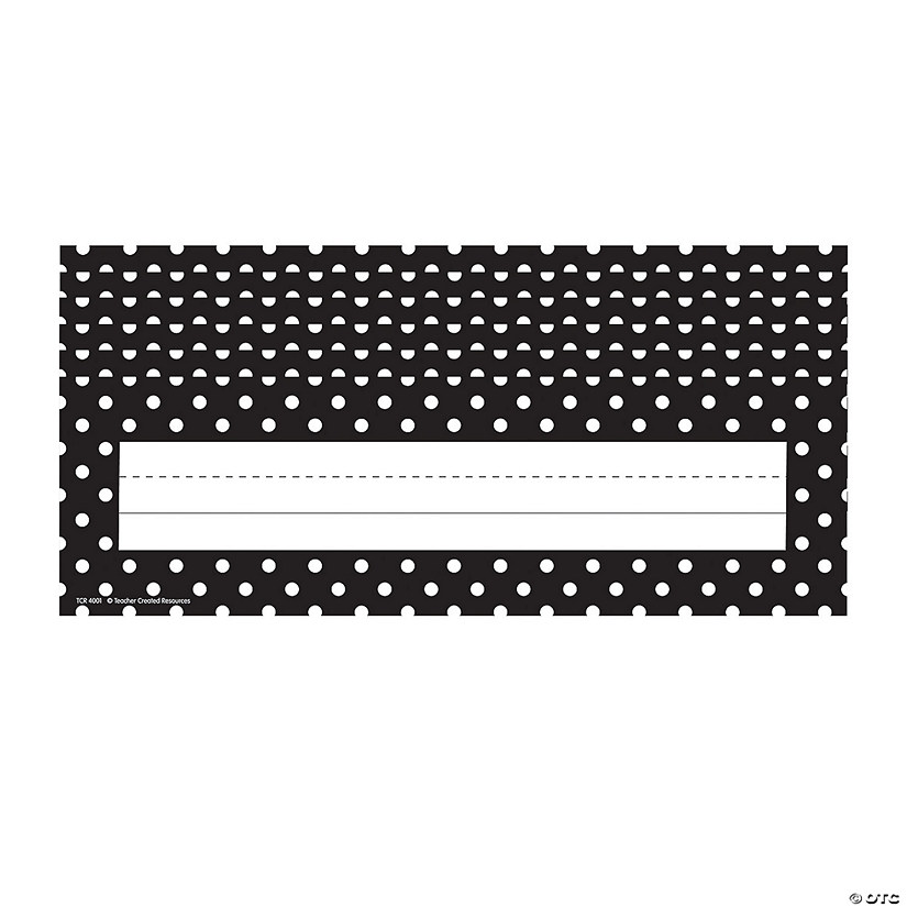 Teacher Created Resources Black Polka Dots Flat Name Plates, 36 Per Pack, 6 Packs Image