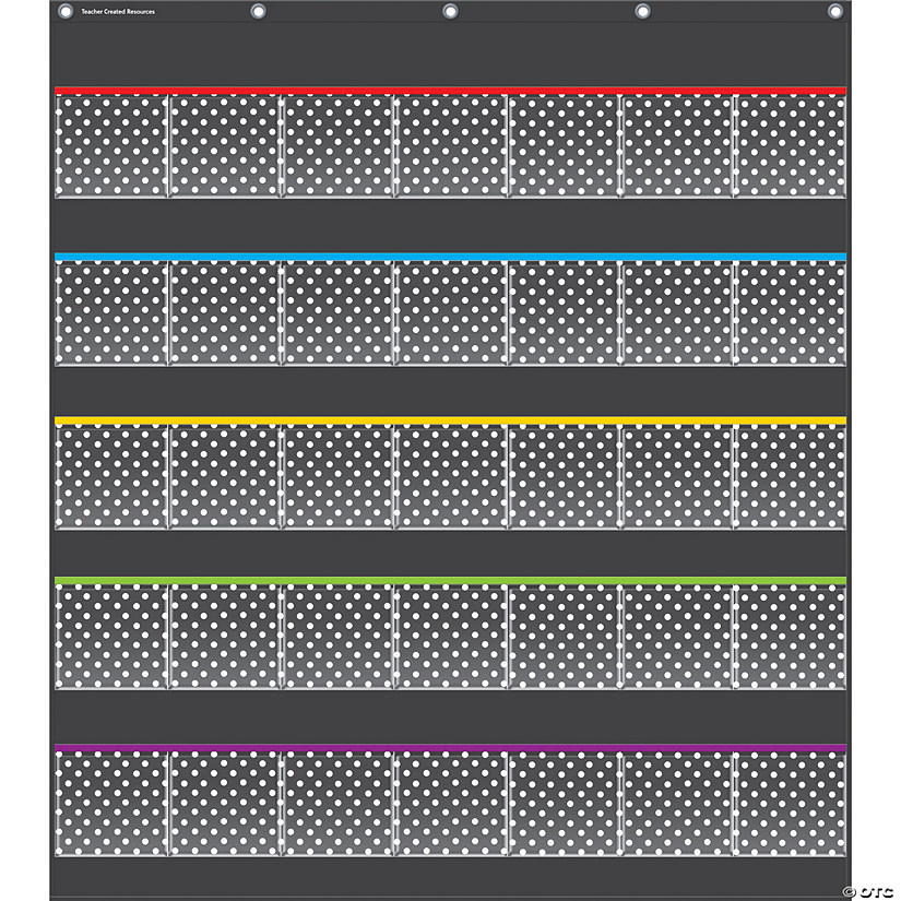 Teacher Created Resources Black Polka Dots Storage Pocket Chart ...