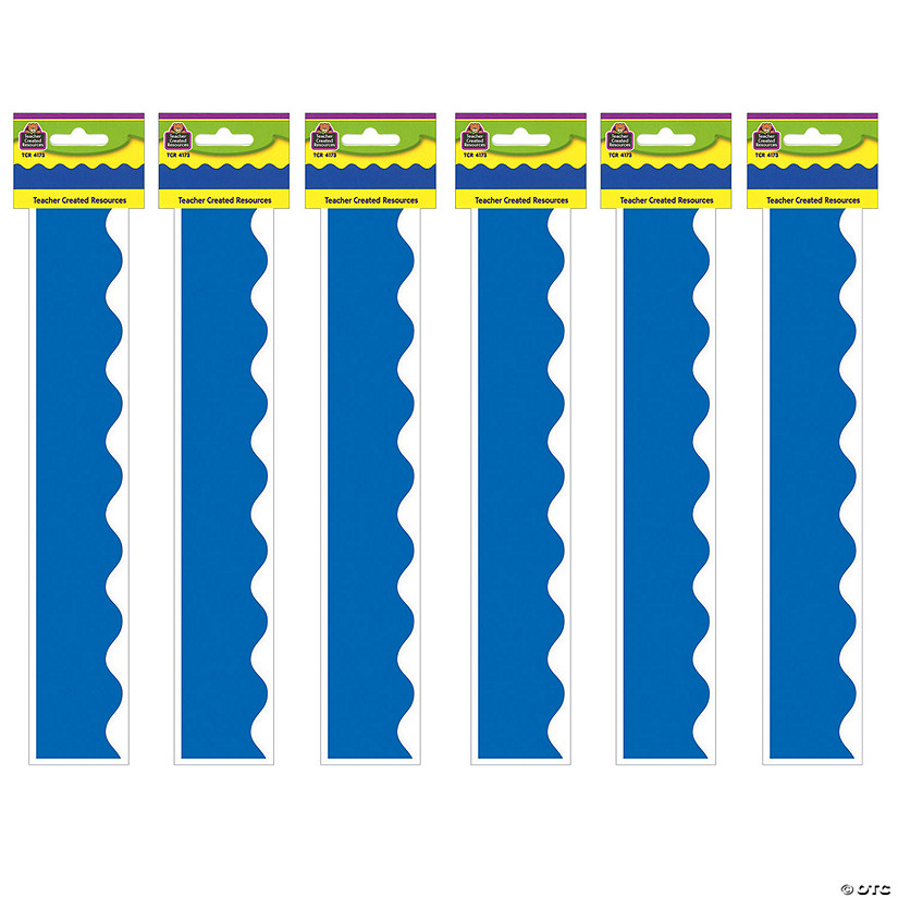 Teacher Created Resources Blue Scalloped Border Trim, 35 Feet Per Pack, 6 Packs Image