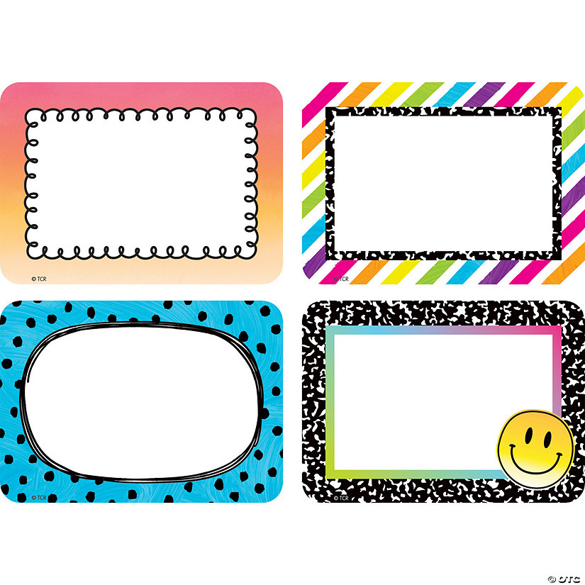 Teacher Created Resources Brights 4Ever Name Tags / Labels - Multi-Pack, 36 Per Pack, 6 Packs Image