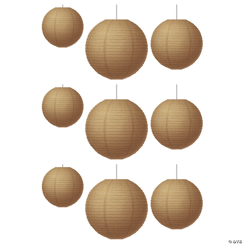 Teacher Created Resources Burlap Design Paper Lanterns, 3 Per Pack, 3 Packs Image
