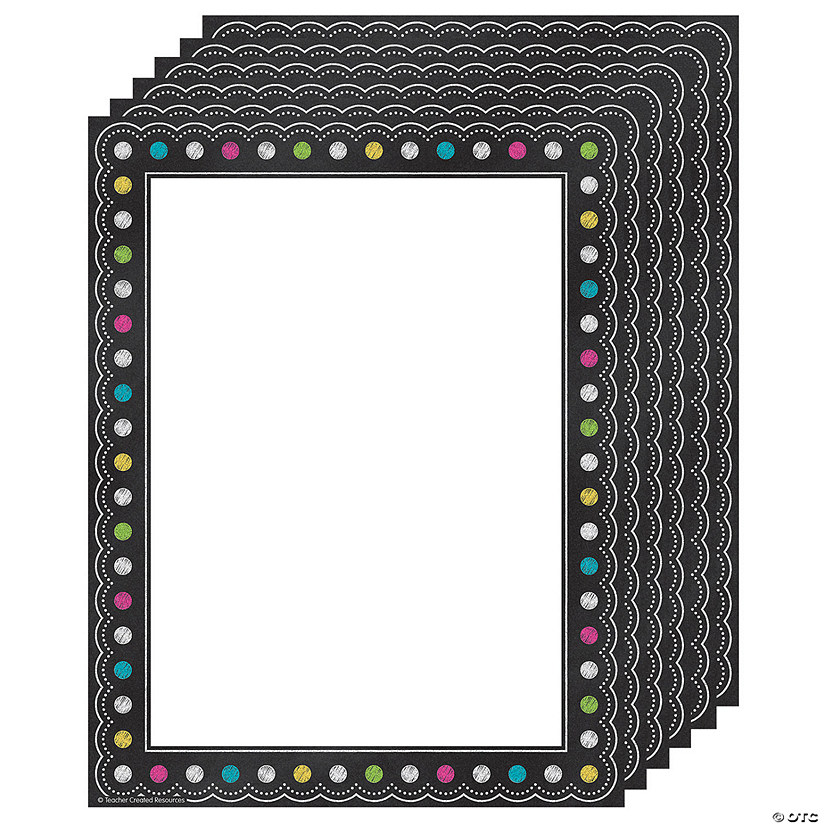 Teacher Created Resources Chalkboard Brights Computer Paper, 50 Per Pack, 6 Packs Image