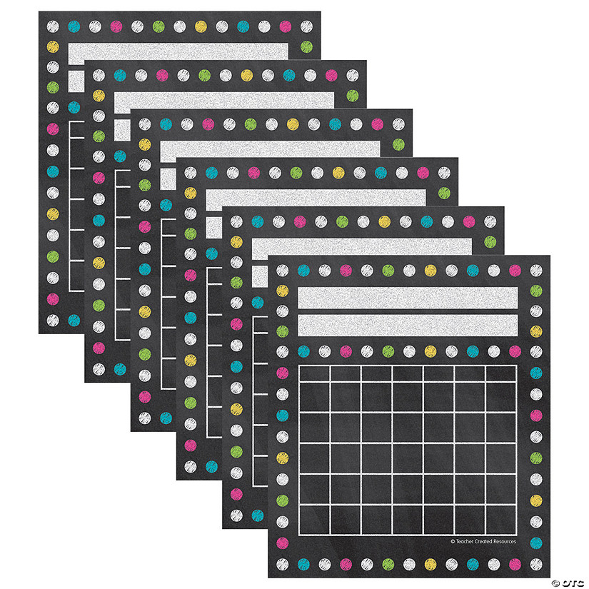 Teacher Created Resources Chalkboard Brights Mini Incentive Charts, 36 Per Pack, 6 Packs Image