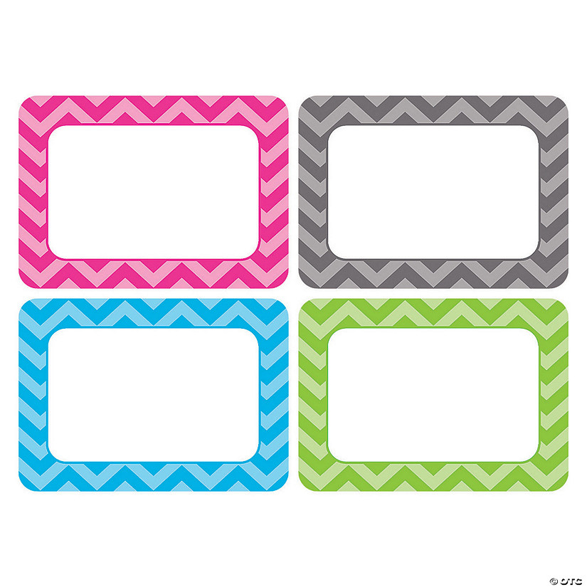 Teacher Created Resources Chevron Name Tags, Assorted, 36 Per Pack, 6 Packs Image