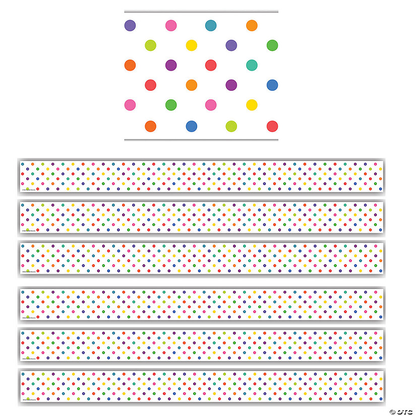 Teacher Created Resources Colorful Dots Straight Border Trim, 35 Feet Per Pack, 6 Packs Image