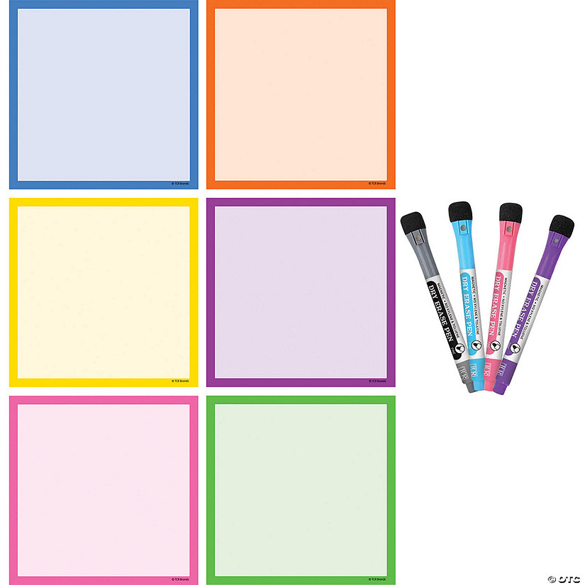 Teacher Created Resources Colorful Dry-Erase Magnetic Square Notes Image