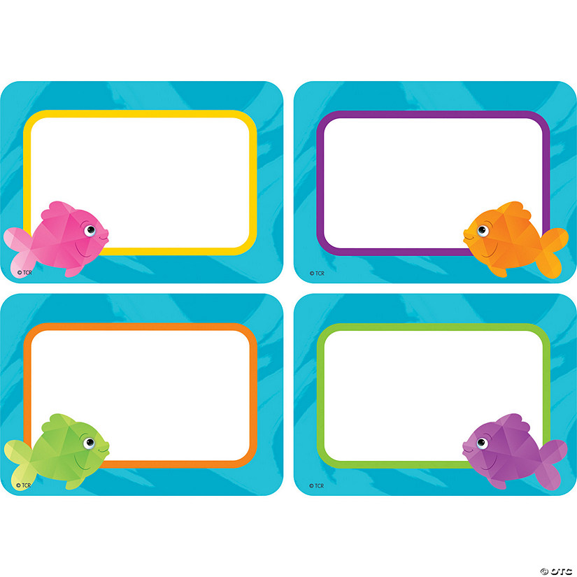 Teacher Created Resources Colorful Fish Name Tags/Labels - Multi-Pack, 36 Per Pack, 6 Packs Image