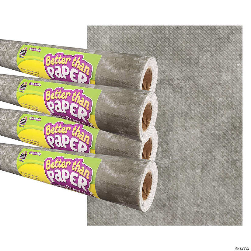 Teacher Created Resources Concrete Better Than Paper Bulletin Board Roll, 4' x 12', Pack of 4 Image