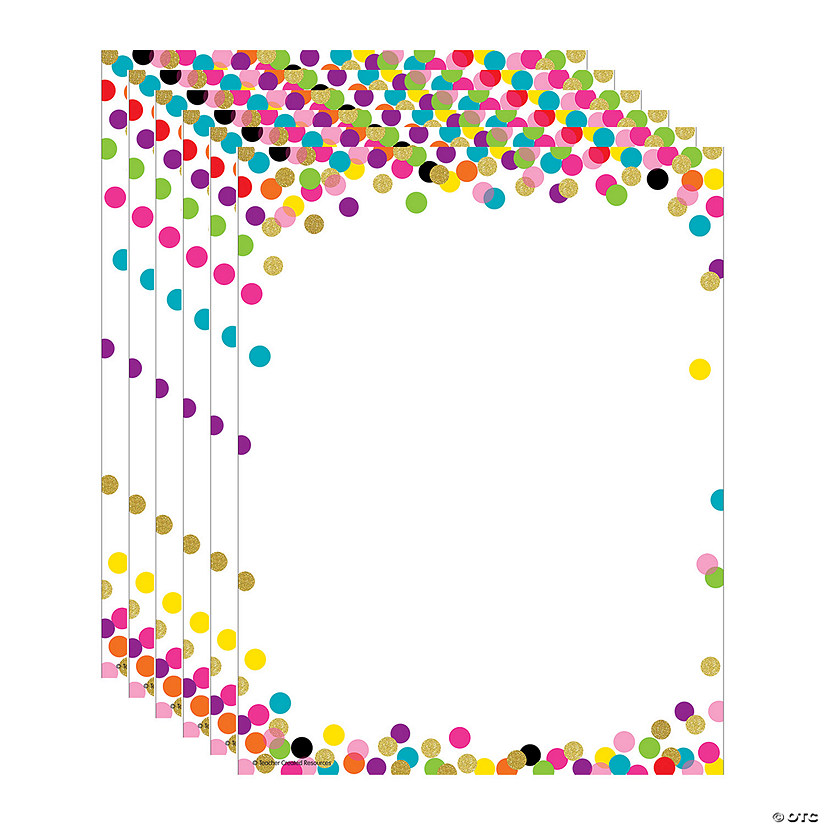 Teacher Created Resources Confetti Computer Paper, 8.5" x 11", 50 Sheets Per Pack, 6 Packs Image