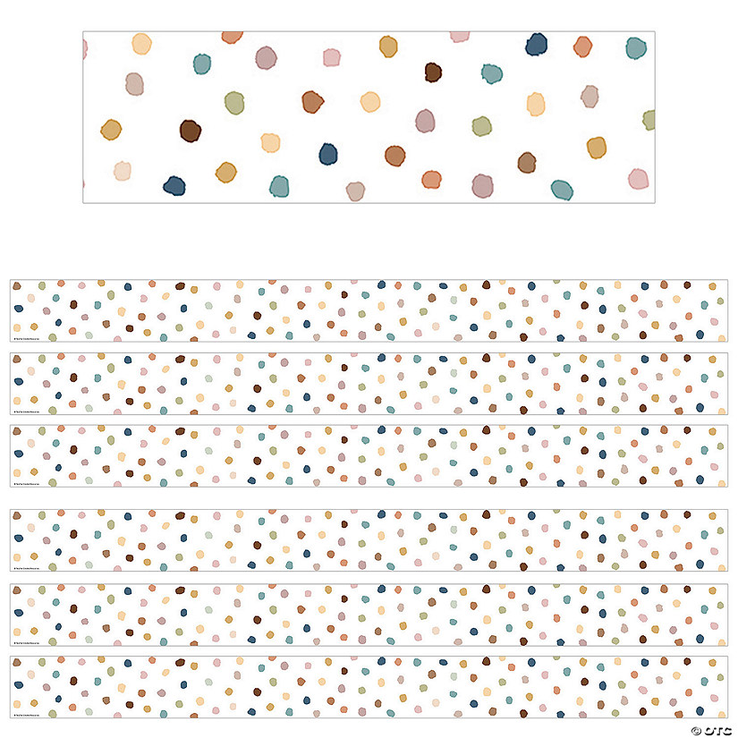 Teacher Created Resources Everyone is Welcome Painted Dots Straight Border Trim, 35 Feet Per Pack, 6 Packs Image