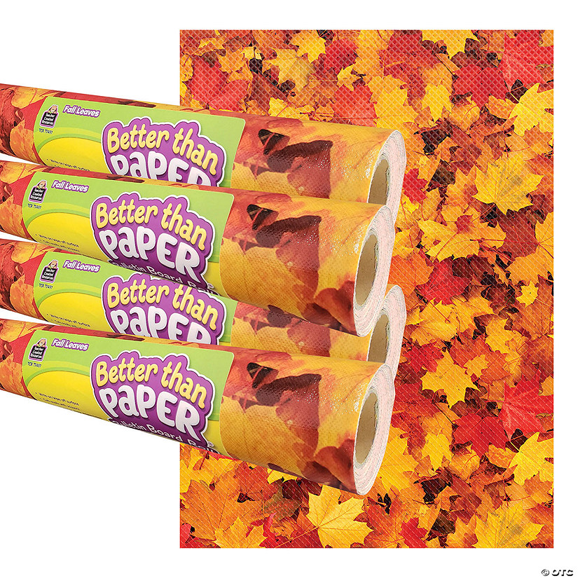 Teacher Created Resources Fall Leaves Better Than Paper Bulletin Board Roll, 4' x 12', Pack of 4 Image