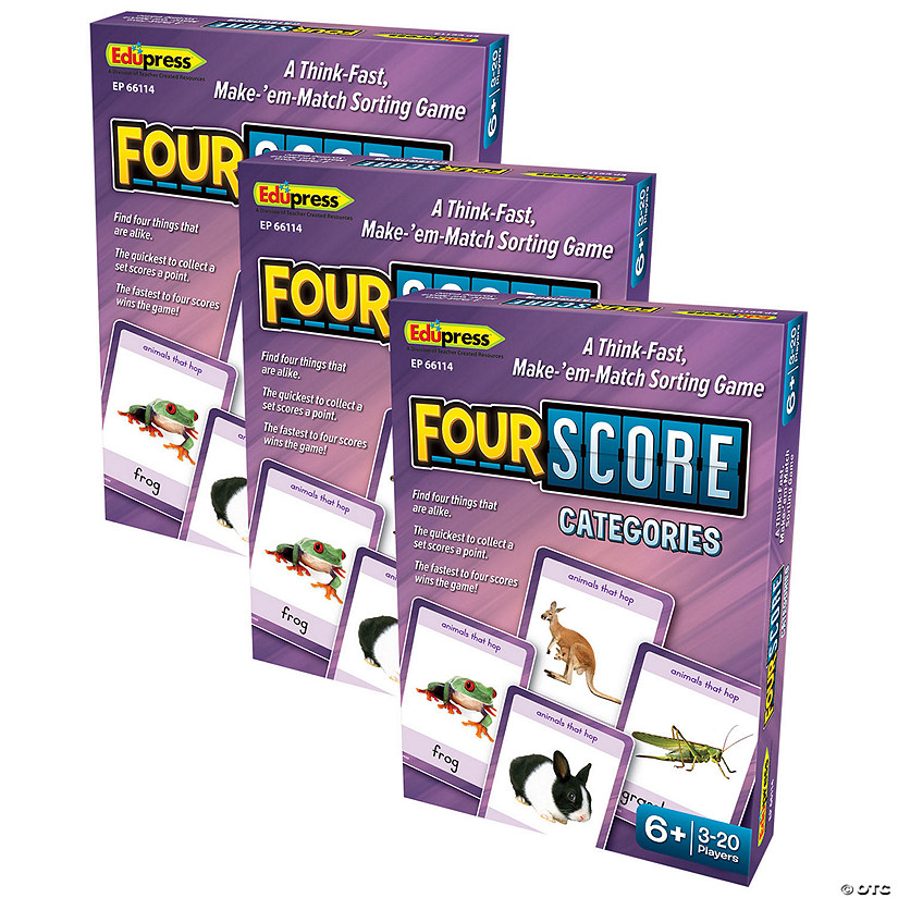 Teacher Created Resources Four Score Card Game: Categories, Pack of 3 Image