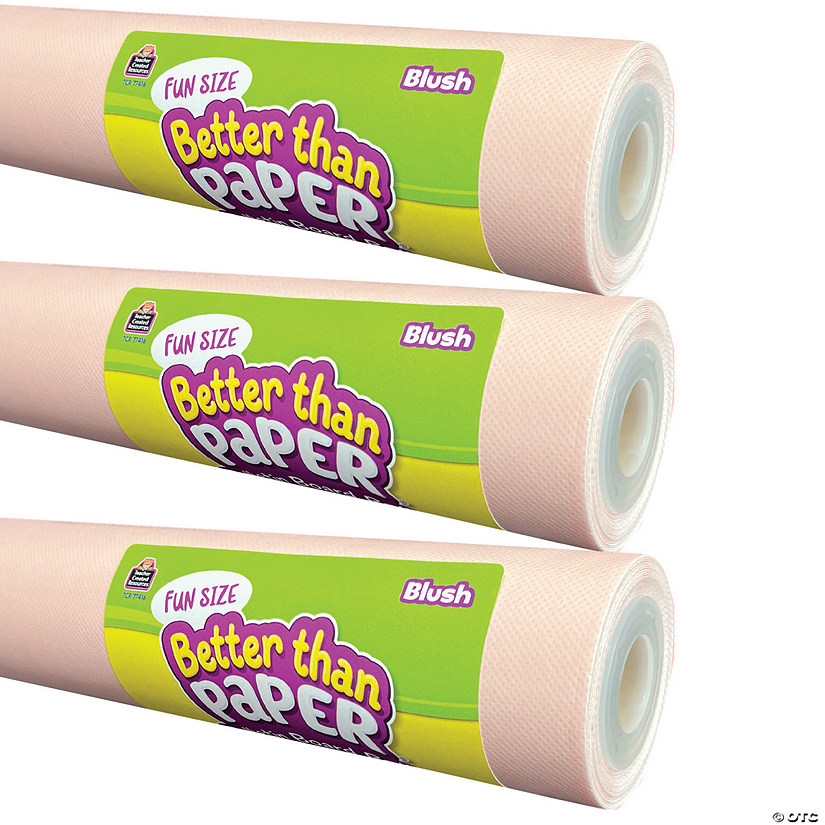 Teacher Created Resources Fun Size Better Than Paper Bulletin Board Roll, 18" x 12', Blush, Pack of 3 Image