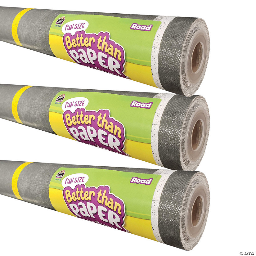 Teacher Created Resources Fun Size Better Than Paper Bulletin Board Roll, 18" x 12', Road, Pack of 3 Image