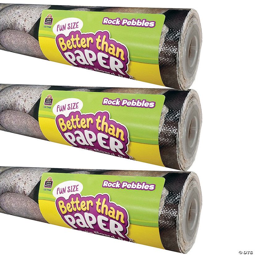 Teacher Created Resources Fun Size Better Than Paper Bulletin Board Roll, 18" x 12', Rock Pebbles, Pack of 3 Image