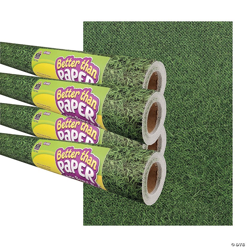 Teacher Created Resources Grass Better Than Paper Bulletin Board Roll, 4' x 12', Pack of 4 Image