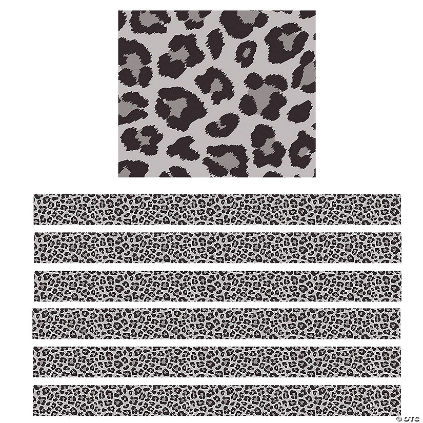 Teacher Created Resources Gray Leopard Straight Border Trim, 35 Feet Per Pack, 6 Packs Image