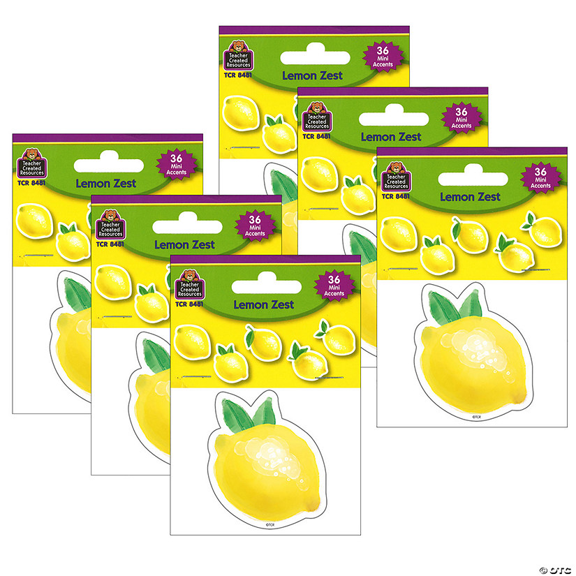 Teacher Created Resources Lemon Zest Mini Accents, 36 Per Pack, 6 Packs Image