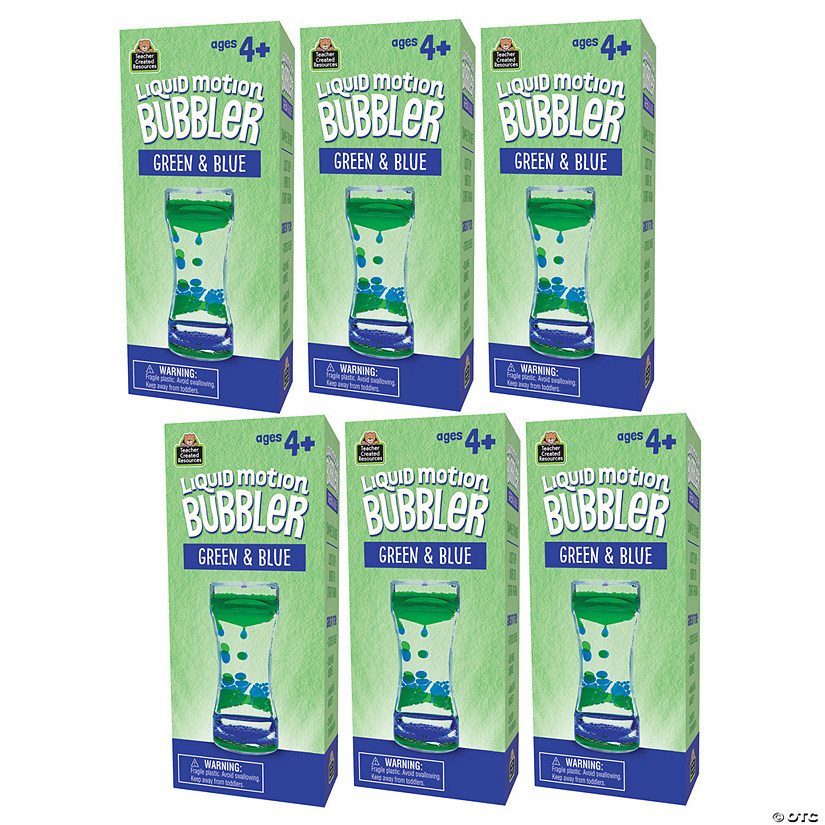 Teacher Created Resources Liquid Motion Bubbler, Green & Blue, Pack of 6 Image
