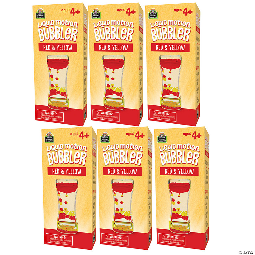 Teacher Created Resources Liquid Motion Bubbler, Red & Yellow, Pack of 6 Image