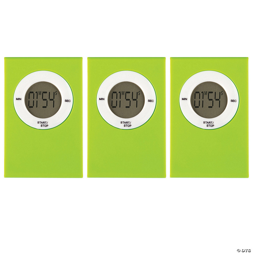 Teacher Created Resources Magnetic Digital Timer, Lime, Pack of 3 Image