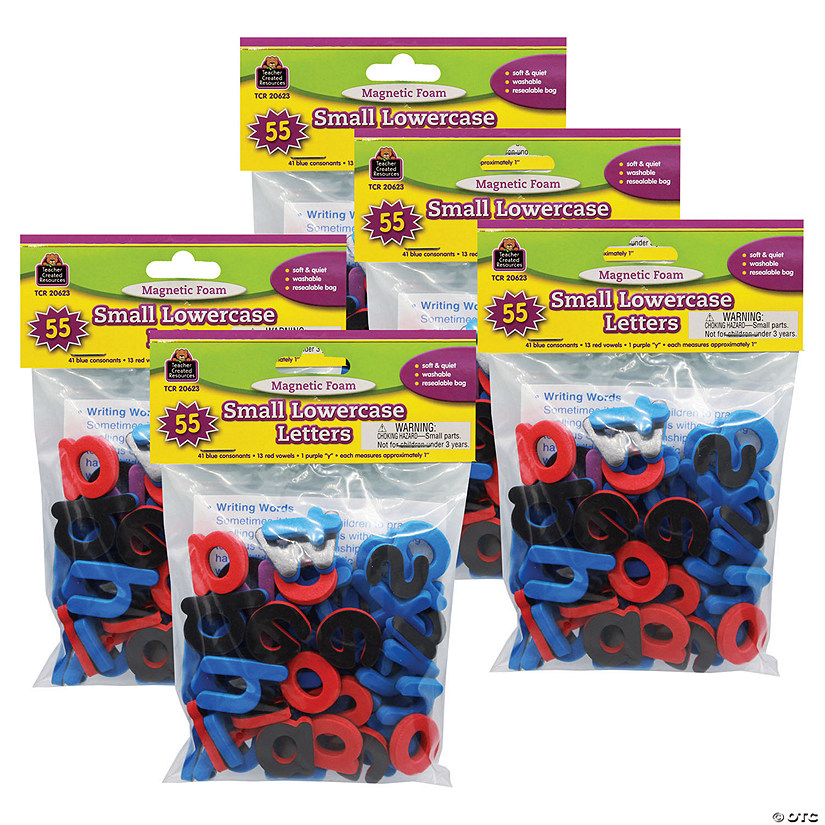Teacher Created Resources Magnetic Foam: Small Lowercase Letters, 55 Per Pack, 5 Packs Image