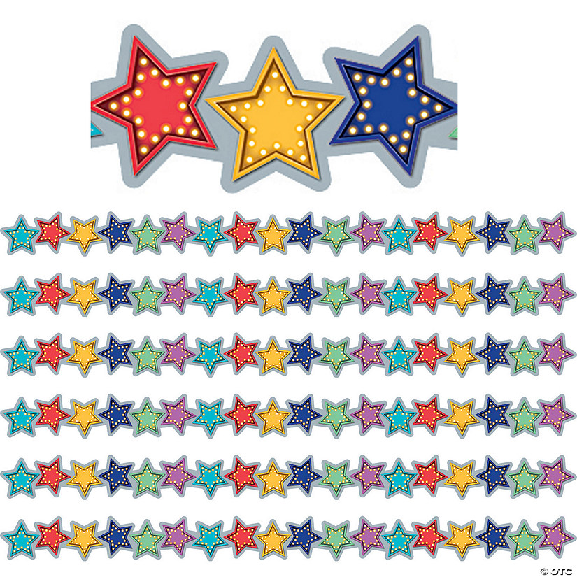 Teacher Created Resources Marquee Stars Die-Cut Border Trim, 35 Feet Per Pack, 6 Packs Image