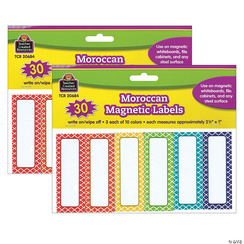 Teacher Created Resources Moroccan Magnetic Labels, 30 Per Pack, 2 Packs Image