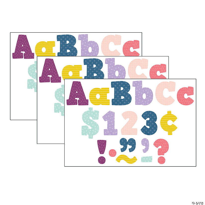 Teacher Created Resources Oh Happy Day Bold Block 4" Letters Combo Pack, 230 Pieces Per Pack, 3 Packs Image