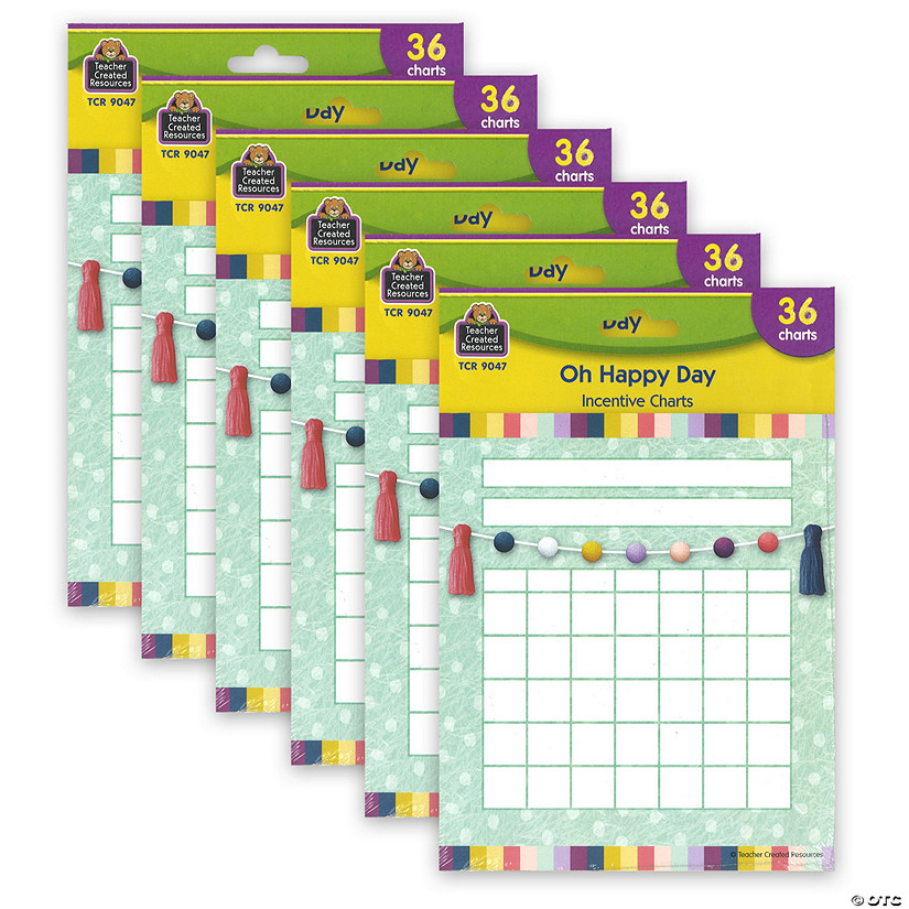 Teacher Created Resources Oh Happy Day Incentive Charts, Pack of 6 Image