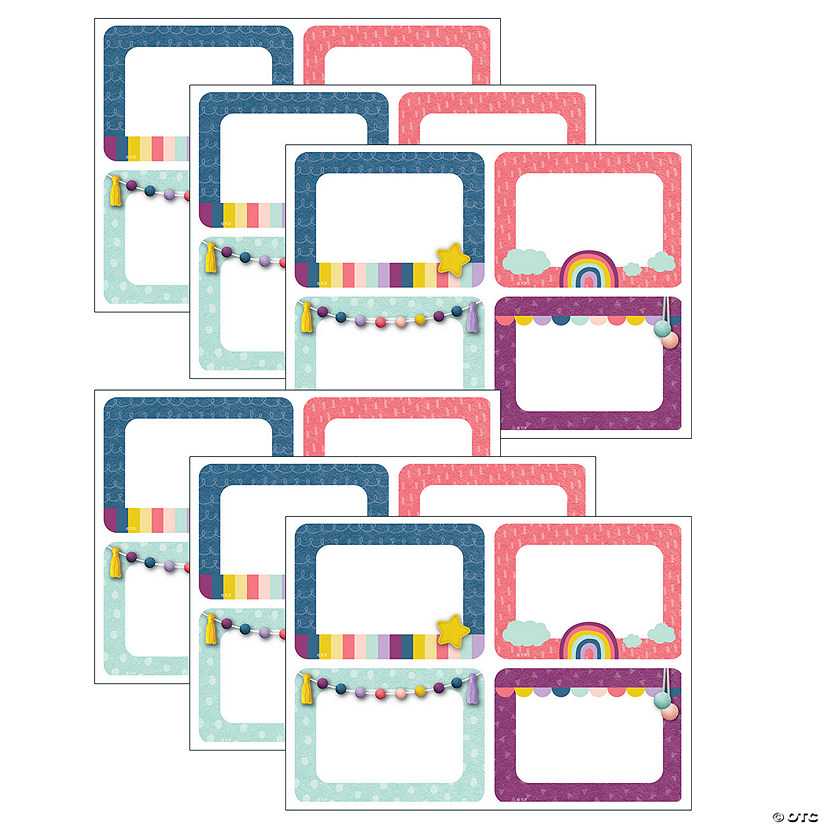 Teacher Created Resources Oh Happy Day Name Tags/Labels - Multi-Pack, 36 Per Pack, 6 Packs Image