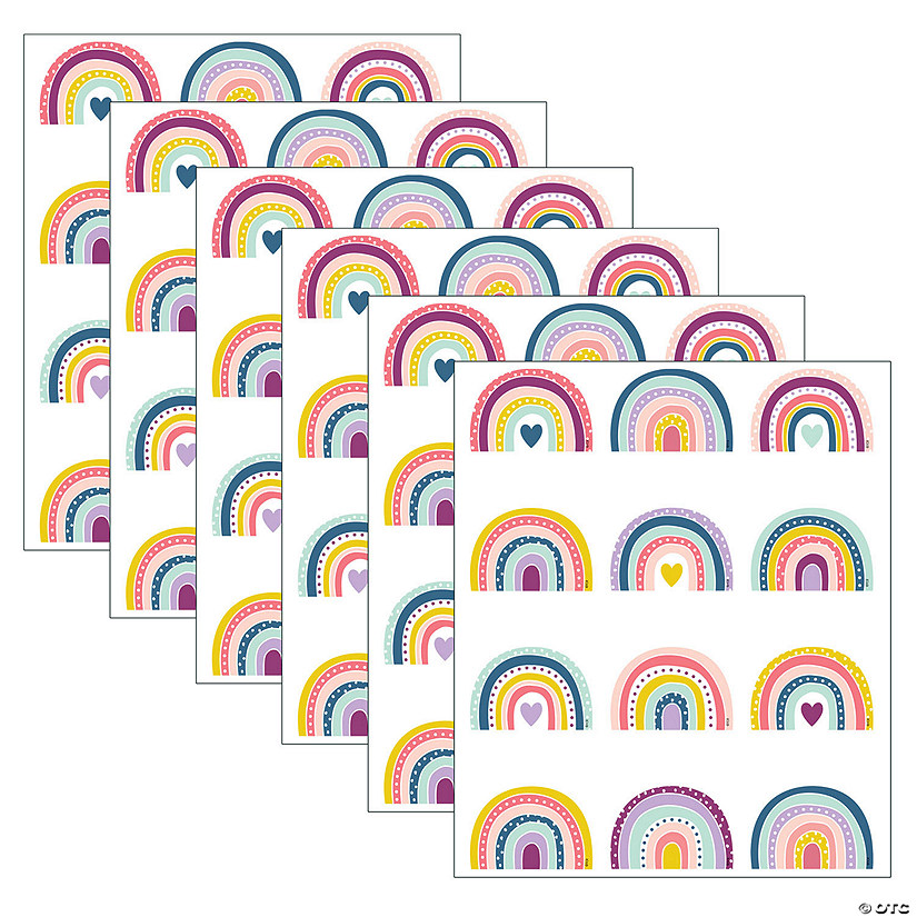 Teacher Created Resources Oh Happy Day Rainbows Mini Accents, 36 Per Pack, 6 Packs Image