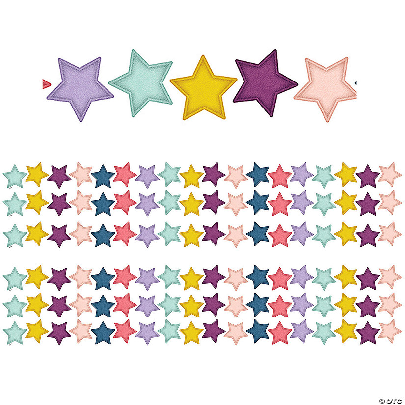 Teacher Created Resources Oh Happy Day Stars Die-Cut Border Trim, 35 Feet, 6 Packs Image