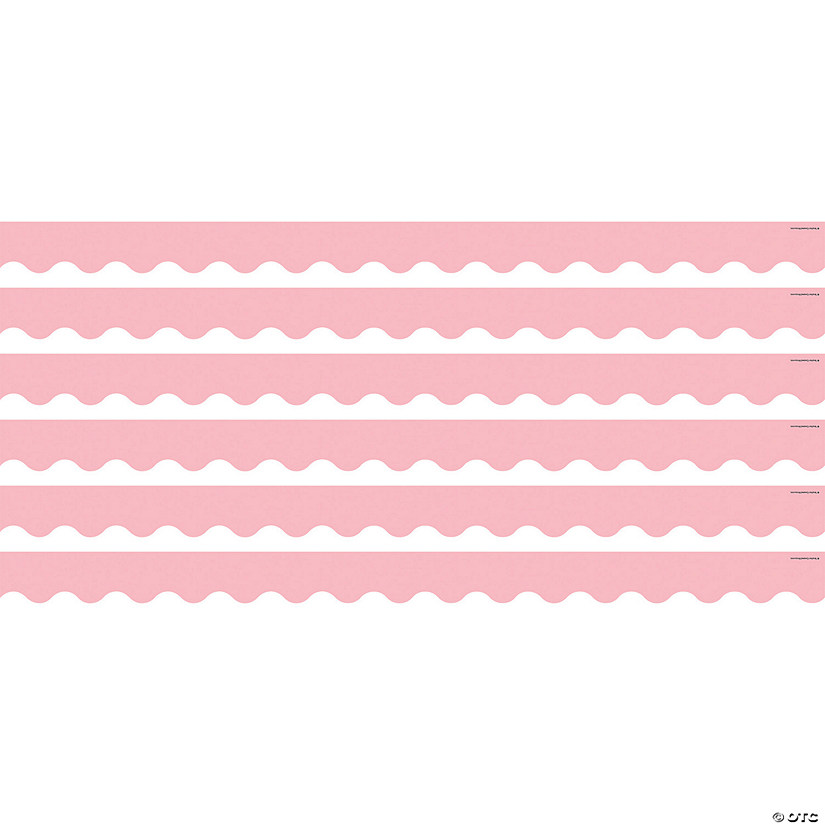 Teacher Created Resources Pastel Pink Scalloped Border Trim, 35 Feet Per Pack, 6 Packs Image