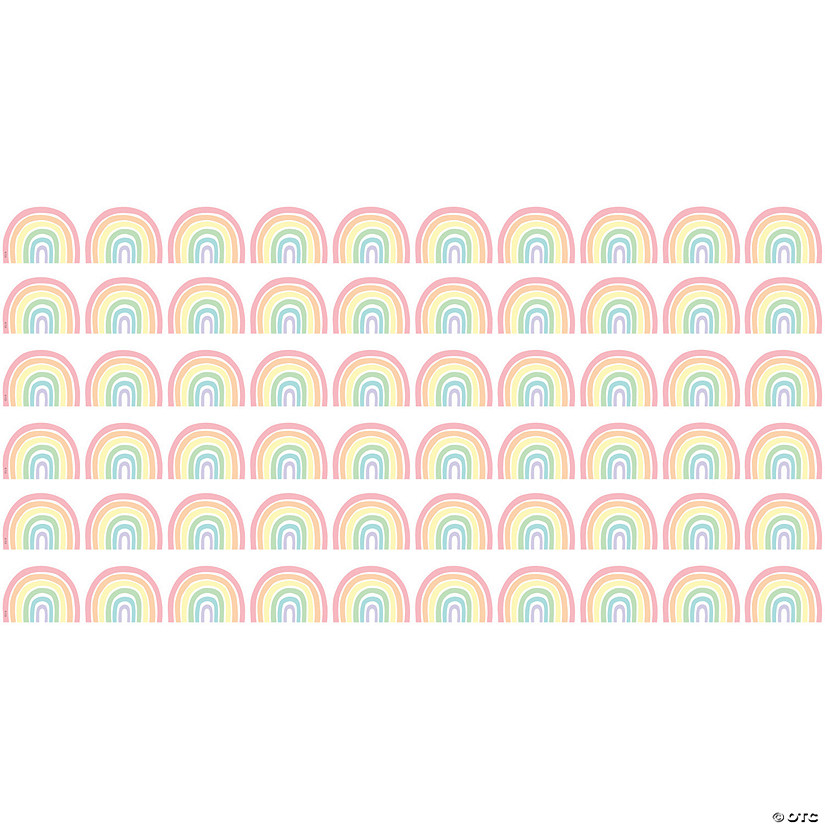 Teacher Created Resources Pastel Pop Rainbows Die-Cut Border Trim, 35 Feet Per Pack, 6 Packs Image