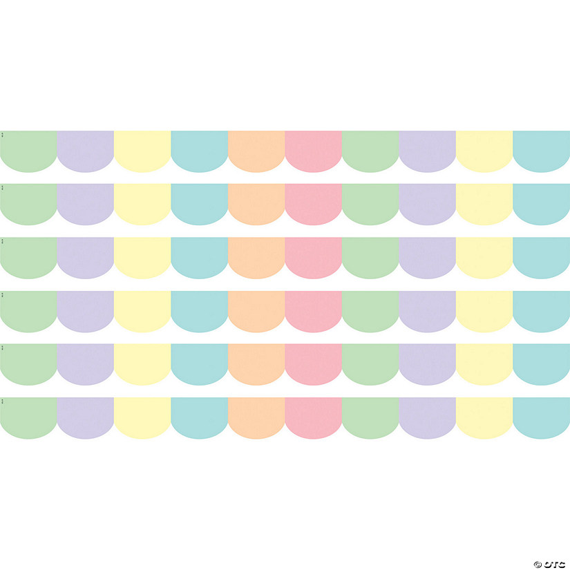 Teacher Created Resources Pastel Pop Scalloped Border Trim, 35 Feet Per Pack, 6 Packs Image