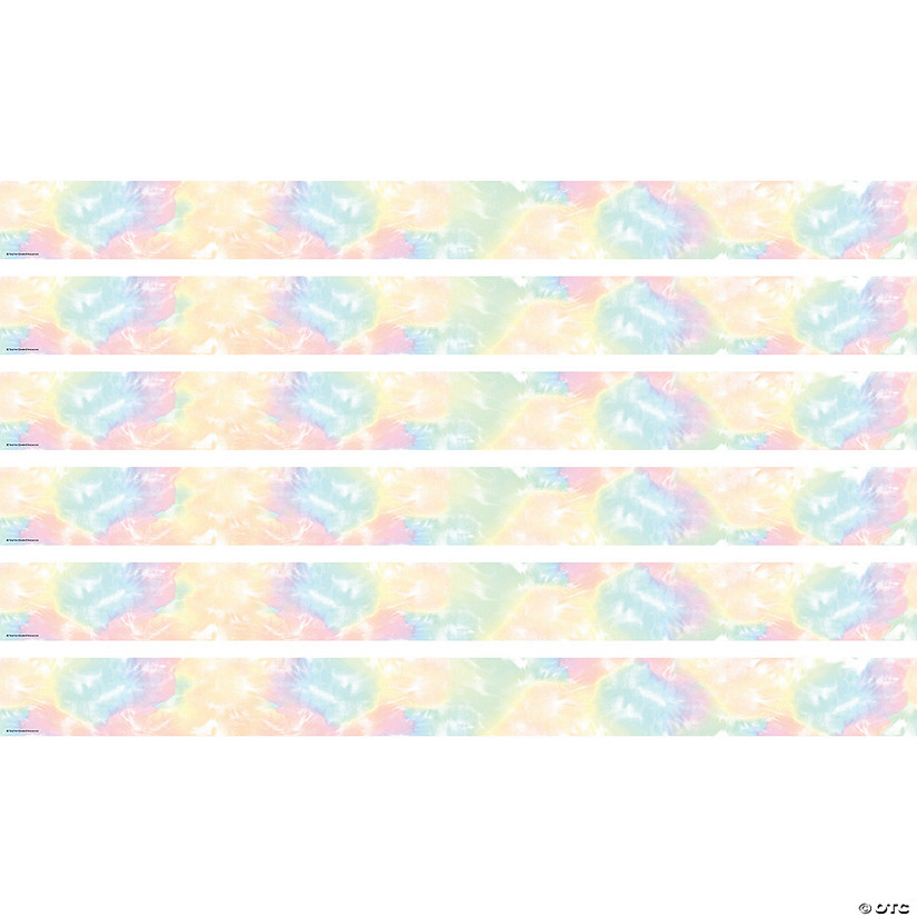 Teacher Created Resources Pastel Pop Tie-Dye Straight Border Trim, 35 Feet Per Pack, 6 Packs Image