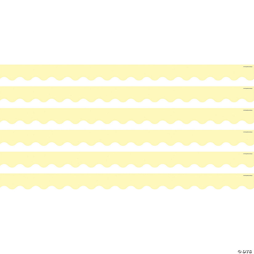 Teacher Created Resources Pastel Yellow Scalloped Border Trim, 35 Feet Per Pack, 6 Packs Image