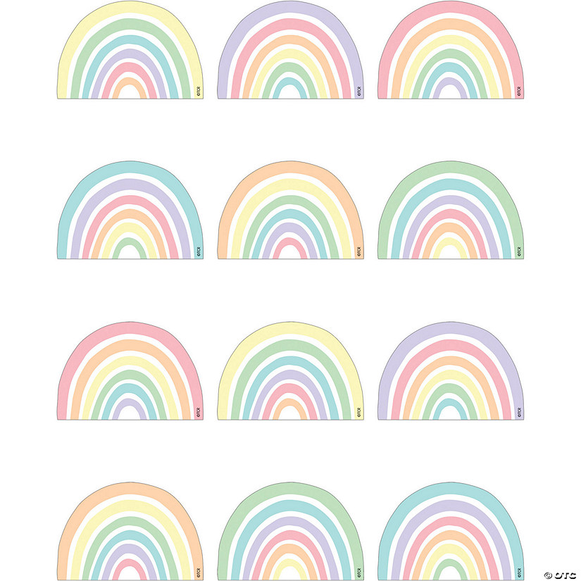 Teacher Created Resources Patel Pop Rainbows Mini Accents, 36 Per Pack, 6 Packs Image