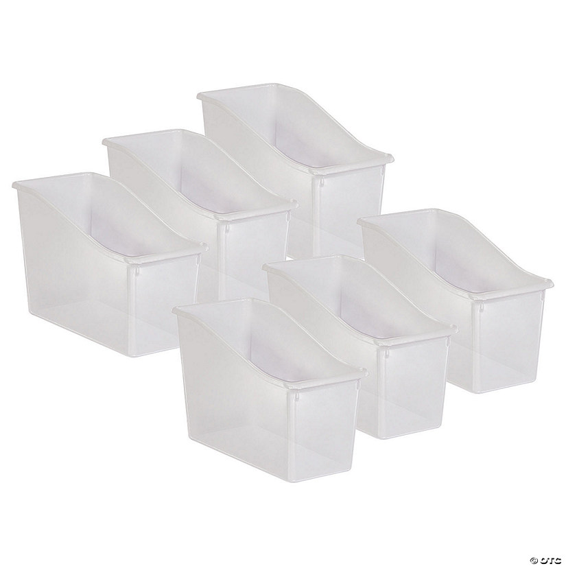 Teacher Created Resources Plastic Book Bin, Clear, Pack of 6 Image