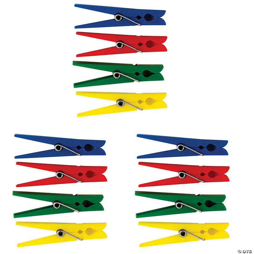 Teacher Created Resources Plastic Clothespins, 40 Per Pack, 3 Packs Image