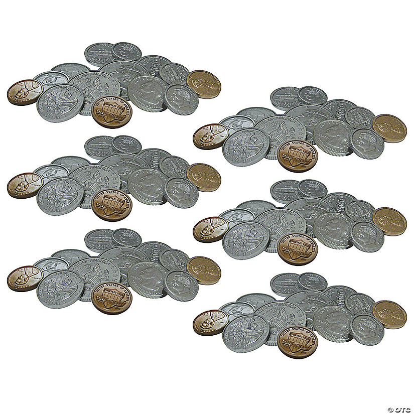 Teacher Created Resources Play Money: Assorted Coins, Pack of 6 Image