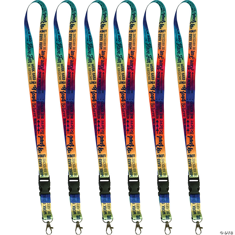 Teacher Created Resources Positive Saying Watercolor Lanyard, Pack of 6 Image